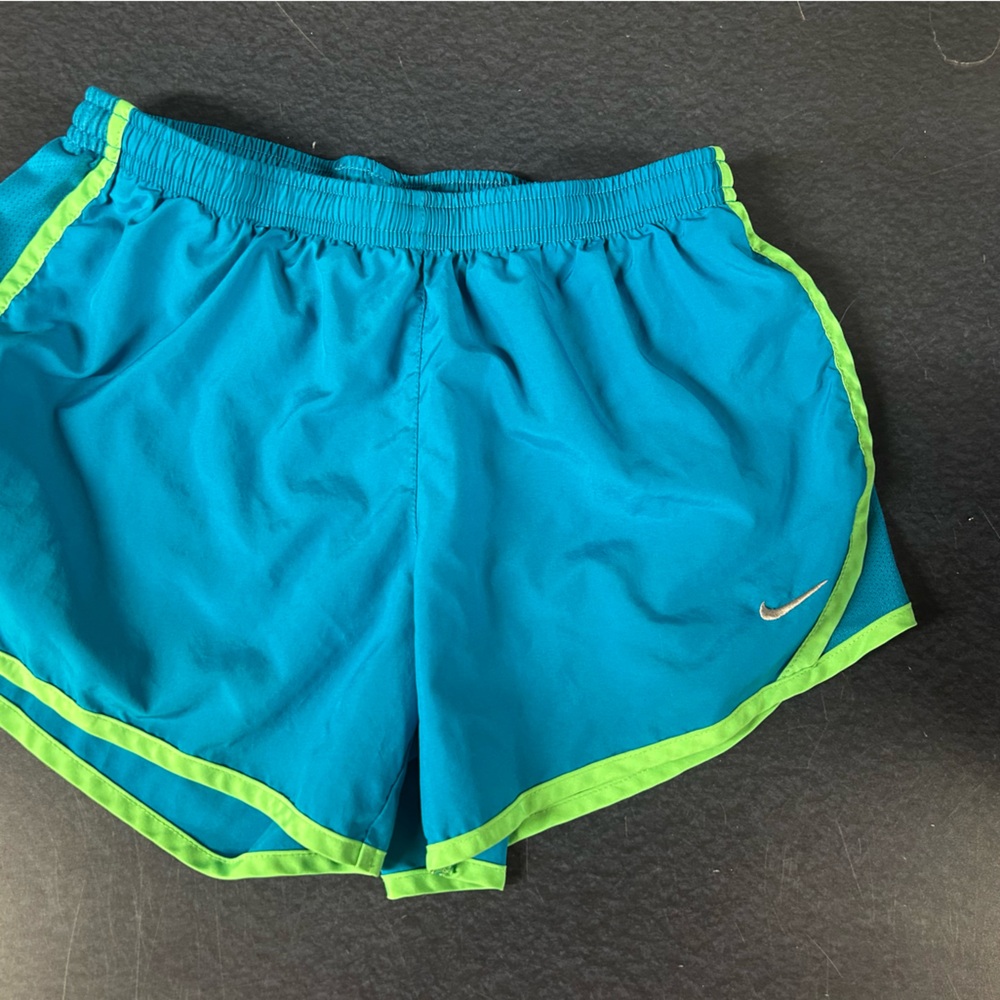 Nike Teal and Lime Dri-FIT Shorts
